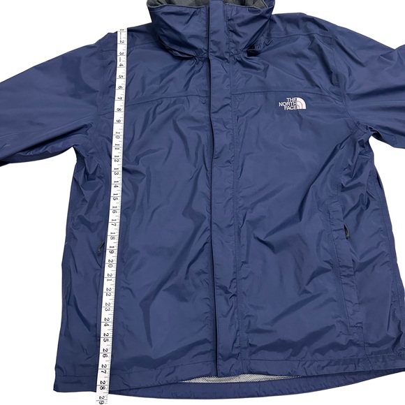 The North Face Men's Navy Blue HyVent Hooded Jacket Large Waterproof Hiking EUC - Picture 10 of 11